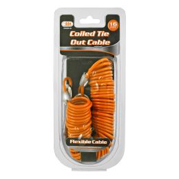 16' Heavy Duty Coiled Tie Out Cable for Dogs