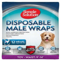 Simple Solution Disposable Male Wraps White Extra-Small Toy/Mini 12 Pack