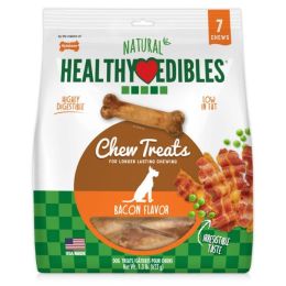 Nylabone Healthy Edibles All-Natural Long Lasting Bacon Flavor Chew Treats 7 Count  1ea/Medium/Wolf