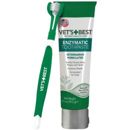 Vet's Best Dental Care Kit with Toothbrush and Gel for Dogs Toothpaste: 3.5 oz
