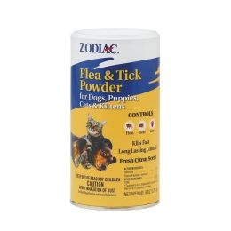 Zodiac Flea and Tick Powder for Dogs and Cats 6 Ounces