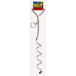 Titan Dog Tie Out Stakes for Loose Soil Spiral Silver 17 in