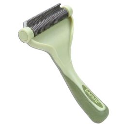 Safari Shed Magic De-Shedding Tool for Dogs w/Medium to Long Hair Light Green, Dark Green Large