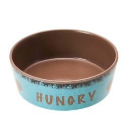Spot Unbreak-A-Bowlz Stoneware Dog Bowl Turquoise, Tan Small 5 in
