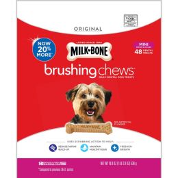 Milk-Bone Brushing Chews Dog Treat Mini - Dogs 5-24 Pounds, 48 Count