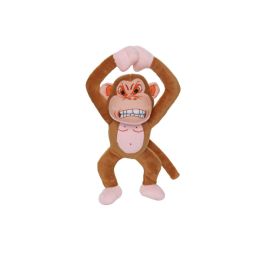 Mighty Jr Angry Animals Dog Toy Monkey Brown 10 in