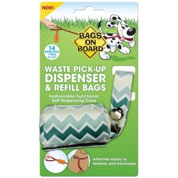 Bags on Board Fashion Waste Pick-up Bag Dispenser Green 14 Bags 9 in x 14 in