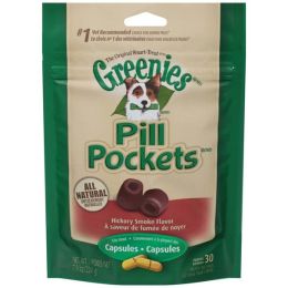 Greenies Pill Pockets for Capsules Hickory Smoke, 1ea/30 ct, 7.9 oz