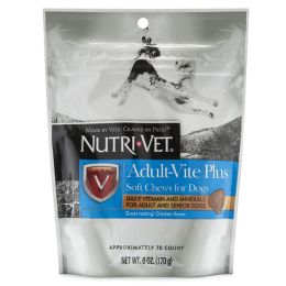 Nutri-Vet Adult-Vite Plus Soft Chew Vitamins for Adult & Senior Dogs Chicken 6oz./1ea, 70 ct.