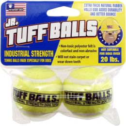 Petsport USA Jr. Tuff Balls Dog toy Yellow 2 Pack 1.8 in