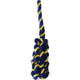 Petsport USA Twisted Chew Bumper Dog Toy Blue, Yellow 7 in Mini