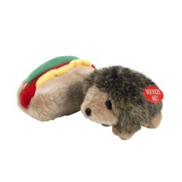 Aspen Hedgehog & Hotdog with Squeakers Small Dog & Puppy Toy Multi-Color Small 2 Pack
