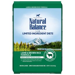 Natural Balance Pet Foods L.I.D. Adult Dry Dog Food Lamb  Brown Rice, 1ea/12 lb