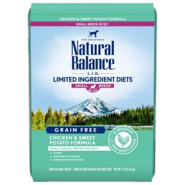 Natural Balance Pet Foods L.I.D. Small Breed Bites Dry Dog Food Chicken  Sweet Potato, 1ea/12 lb