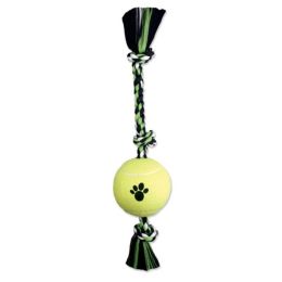 Mammoth Pet Products 3 Knot Tug Dog toy w/4in Tennis Ball 3 Knots Rope with Tennis Ball Multi-Color 24 in Large