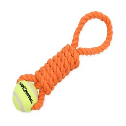 Mammoth Pet Products Twister Pull Tug w/Ball Dog Toy Orange, 1ea/SM, 10 in
