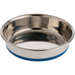 OurPets Premium Rubber Bonded Stainless Steel Cat Bowl Silver 8 oz