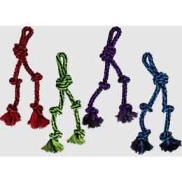 Multipet Nuts for Knots Rope Tug With 2 Danglers Dog Toy Assorted 15in SM