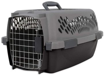 Aspen Pet Fashion Pet Porter Kennel Dark Gray and Black (size: Up to 10 lbs)