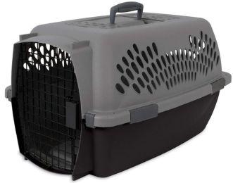 Aspen Pet Fashion Pet Porter Kennel Dark Gray and Black (size: 10 - 20 lbs)