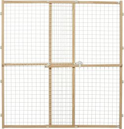 MidWest Wire Mesh Wood Presuure Mount Pet Safety Gate (size: 44" tall - 1 count)