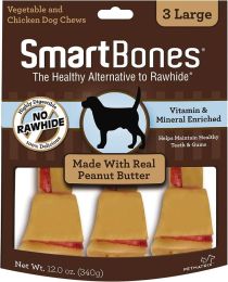 SmartBones Peanut Butter Dog Chews (size: Large - 6.5" Long - Dogs over 40 Lbs (3 Pack))