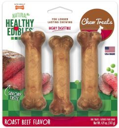 Nylabone Healthy Edibles Wholesome Dog Chews - Roast Beef Flavor (size: Regular (3 Pack))