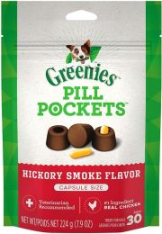 Greenies Pill Pockets Dog Treats Hickory Smoke Flavor (size: Capsules - 7.9 oz)