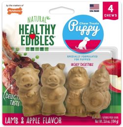 Nylabone Natural Healthy Edibles Puppy Chew Treats - Lamb & Apple Flavor (size: 4 Pack)
