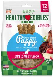 Nylabone Natural Healthy Edibles Puppy Chew Treats - Lamb & Apple Flavor (size: 12 Pack)
